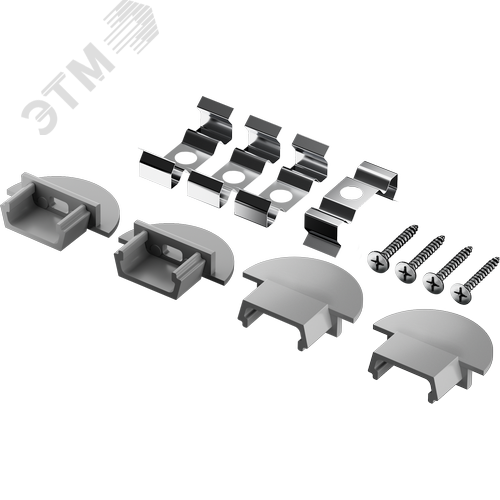 Профиль врезной алюминиевый 2м матовый экран 4 заглушки 4 крепежа для светодиодных лент NPR-03-SET - фото 2