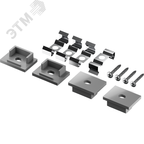 Профиль накладной алюминиевый 2м матовый экран 4 заглушки 4 крепежа 12мм для светодиодных лент NPR-02-SET - фото 2