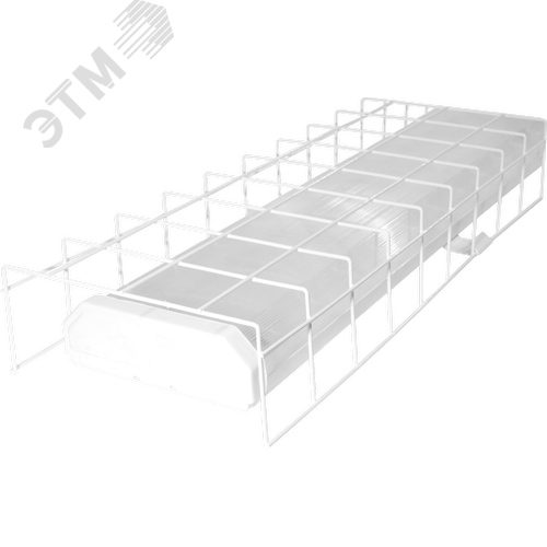 Изображение товара Светильник люминесцентный ЛПО01-2х36-012 Спорт IP20, 1290х190х80 мм, ЭПРА, решетка сталь Матовый рассеиватель (шт)