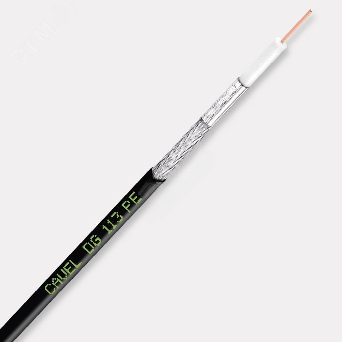 Изображение товара Коаксиальный кабель DG 113 PE 100м с высоким экранированием и медной жилой
