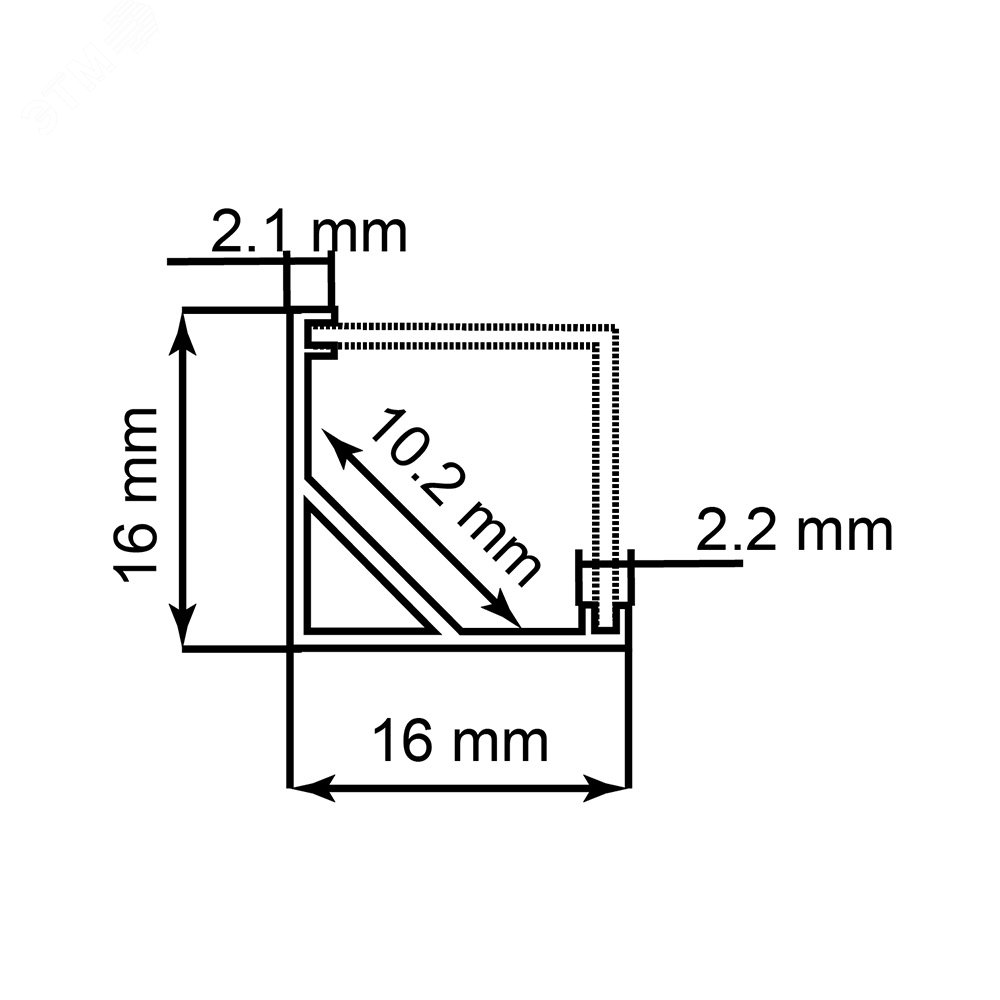 Профиль угловой алюминиевый 2м матовый экран 2 заглушки 4 крепежа для светодиодных лент CAB281 FERON - превью 2