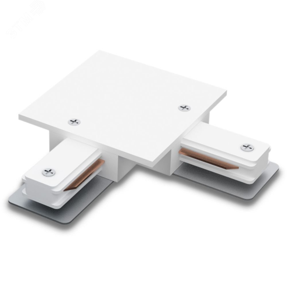 Изображение товара Коннектор угловой белый для встроенного шинопровода 1фазный