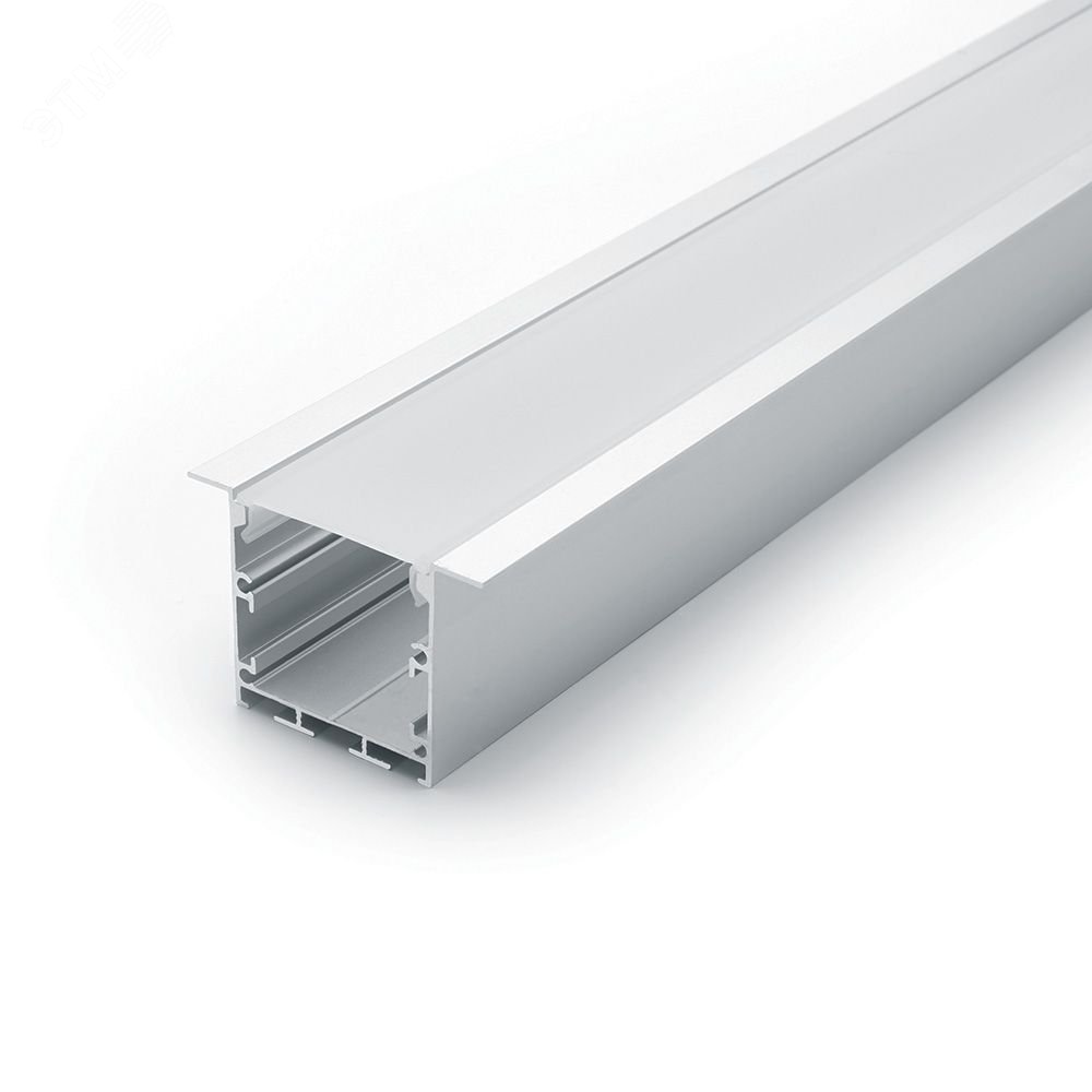 Профиль встраиваемый Линии света алюминиевый 2м серебро матовый экран 2 заглушки 4 крепежа для светодиодных лент Feron CAB255 FERON - превью