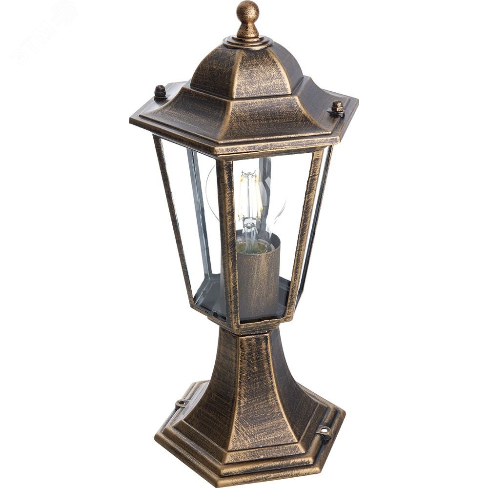 Изображение товара Светильник садово-парковый 60W IP44 Е27 черное золото ферон