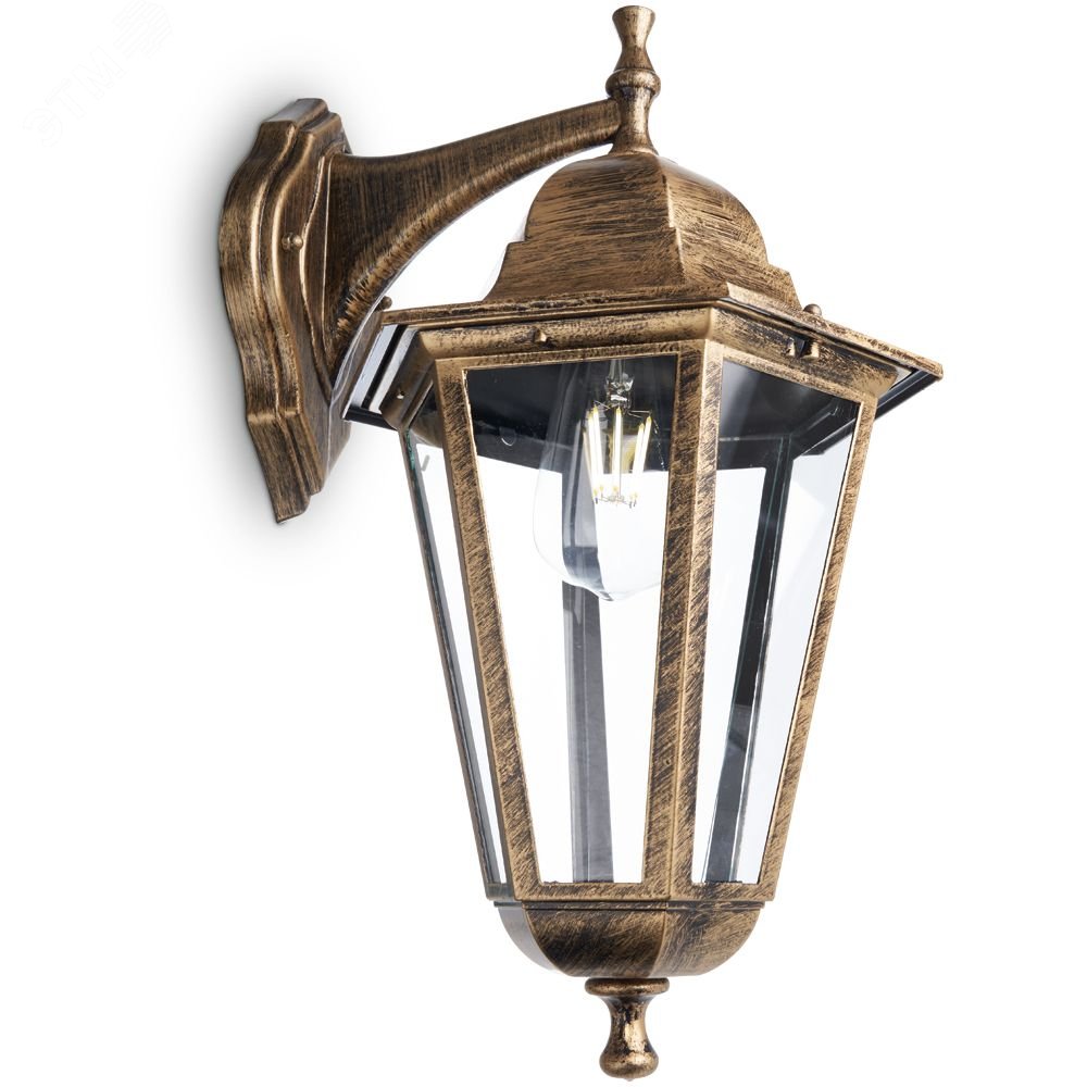 Изображение товара Уличный светильник НБУ-100w вниз Е27 IP44 черное золото для уличного освещения