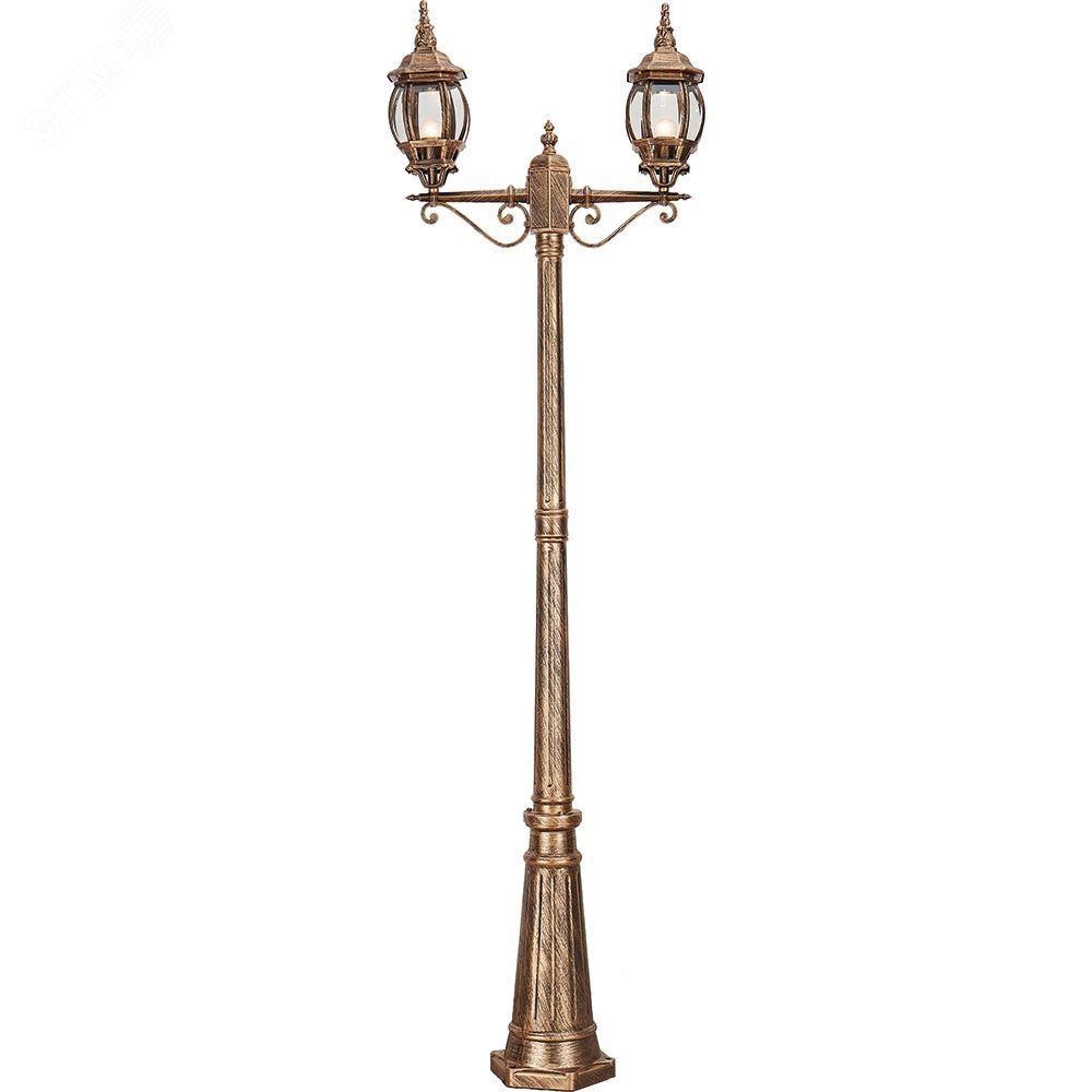 Изображение товара Уличный светильник на столб E27 IP44 100 Вт темно-золотой FERON