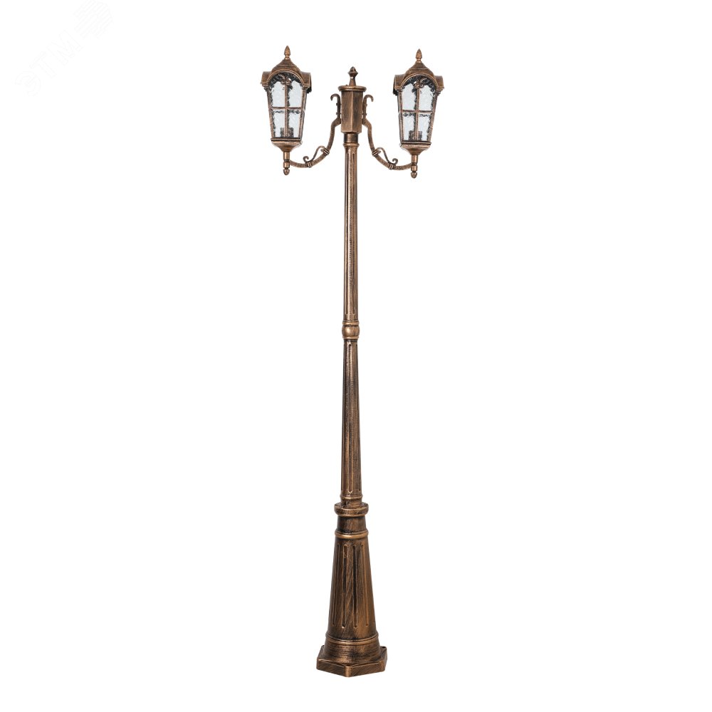 Изображение товара Светильник садово-парковый 2x60W 230V E27 черное золото IP44 FERON