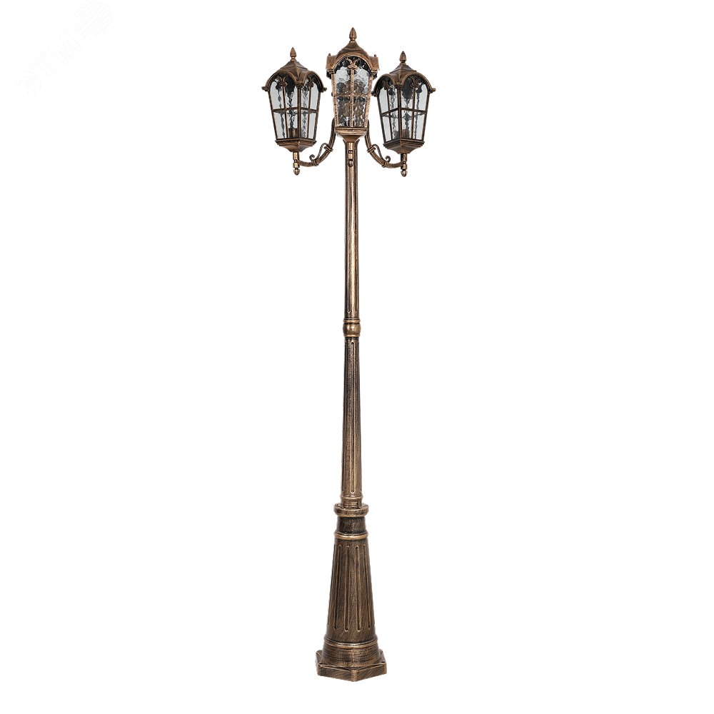 Изображение товара Уличный светильник НТУ-3х60w черное золото IP44 для уличного освещения