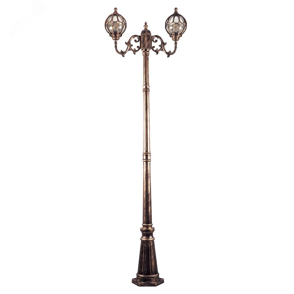 Изображение товара Светильник садово-парковый 2x60W 230V Е27 IP44 черное золото