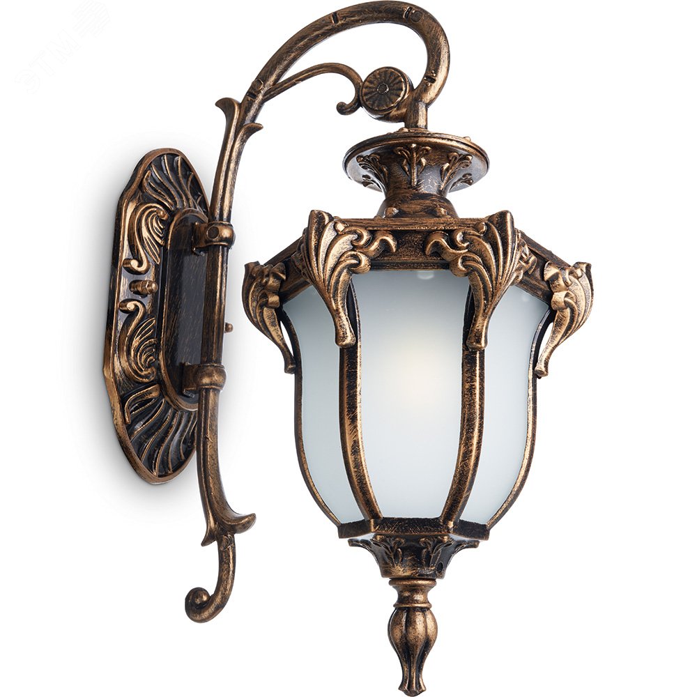 Изображение товара Уличный светильник НБУ-60w вниз Е27 IP44 черное золото для наружного освещения