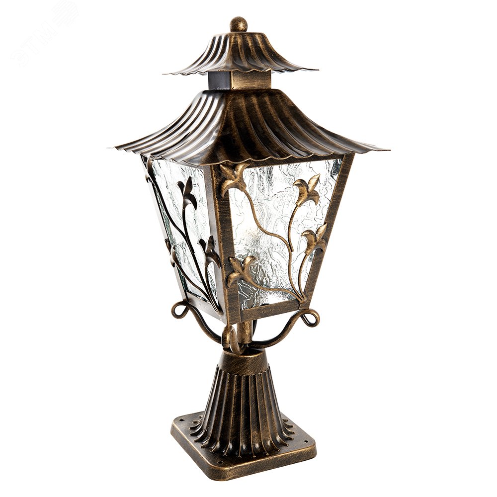 Изображение товара Светильник уличный НТУ-60w на постамент с цоколем E27 IP44 черное золото