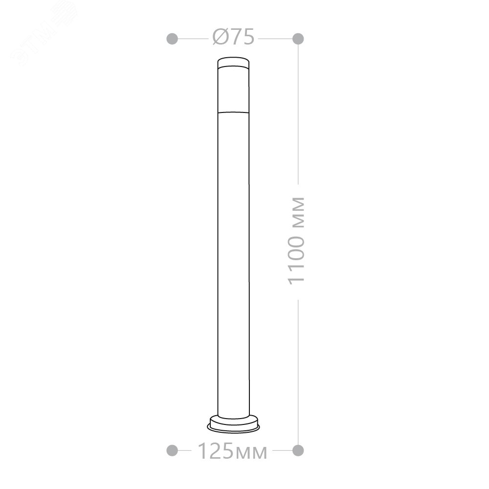 Светильник НТУ-18w столб Е27 IP44 серебро DH022-1100 FERON - превью 6