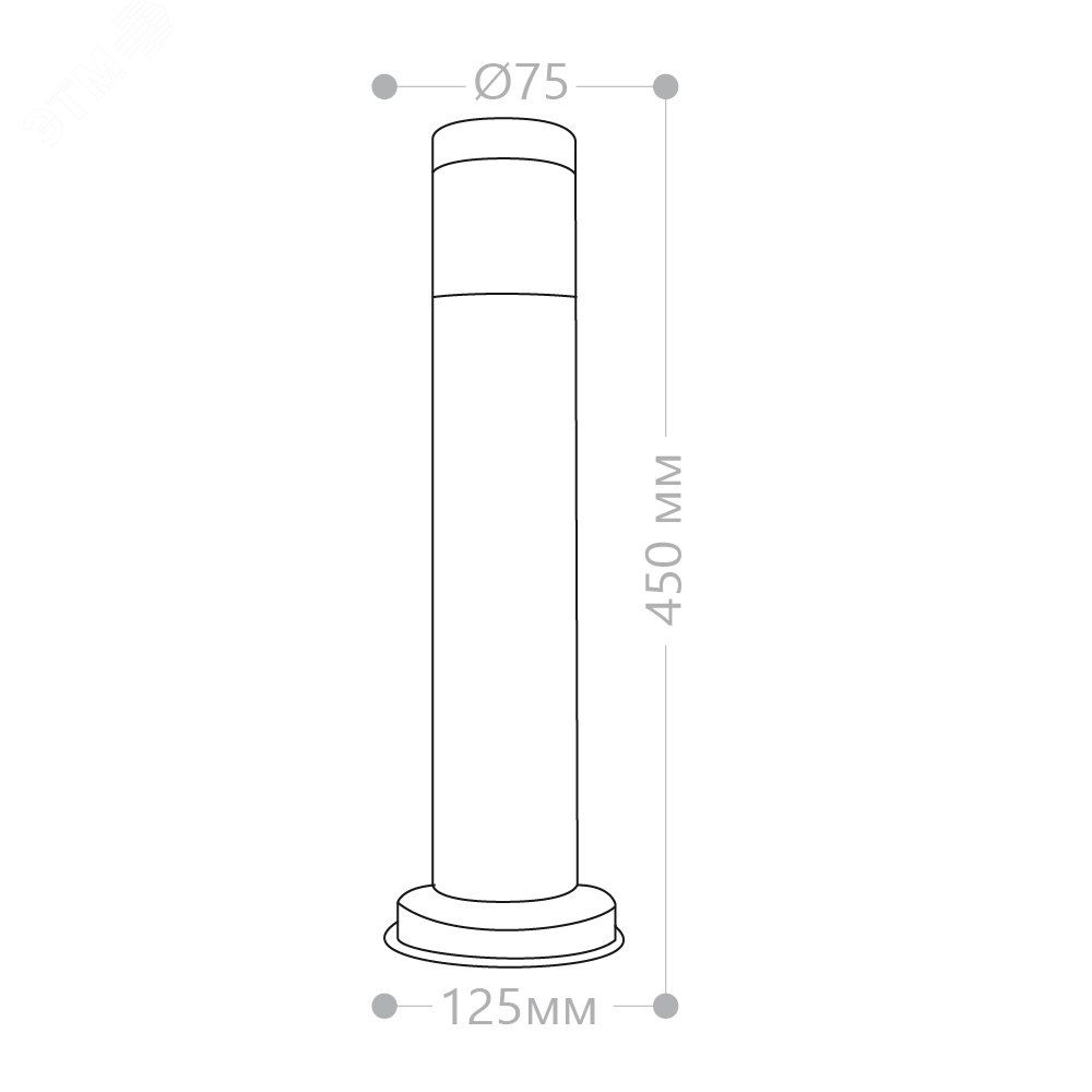 Светильник НТУ-18w столб Е27 IP44 серебро DH022-450 FERON - превью 6