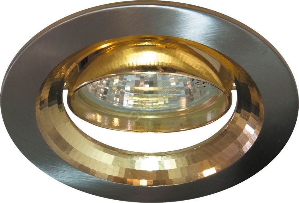 Светильник ИВО-50w 12в G5.3 поворотный титан/золото DL2009 тит/зол. FERON - превью 2