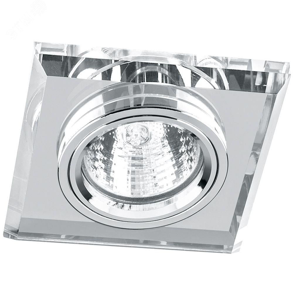 Светильник ИВО-50w 12в G5.3 квадратный серебро с  серебрянным стеклом 8170-2 сереб/сереб. FERON - превью 2