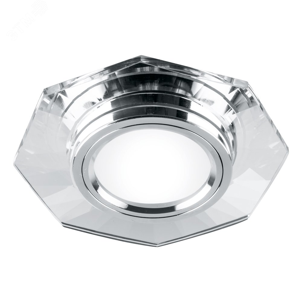 Светильник ИВО-50w 12в G5.3 серебро со стеклом серебро 8120-2 сереб/сереб. FERON - превью 2