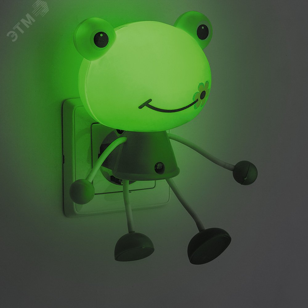 Ночник 0.5w LED Лягушка зеленый с датчиком день/ночь FN1158 FERON - превью 2