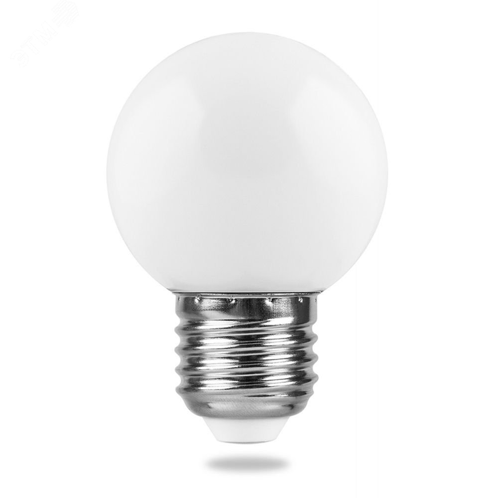 Лампа светодиодная LED 1вт Е27 белый 6400К (шар) LB-37 FERON - превью 2