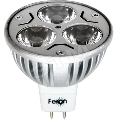 Лампа светодиодная LED 3вт 12в G5.3 белый LB-12 3LED FERON