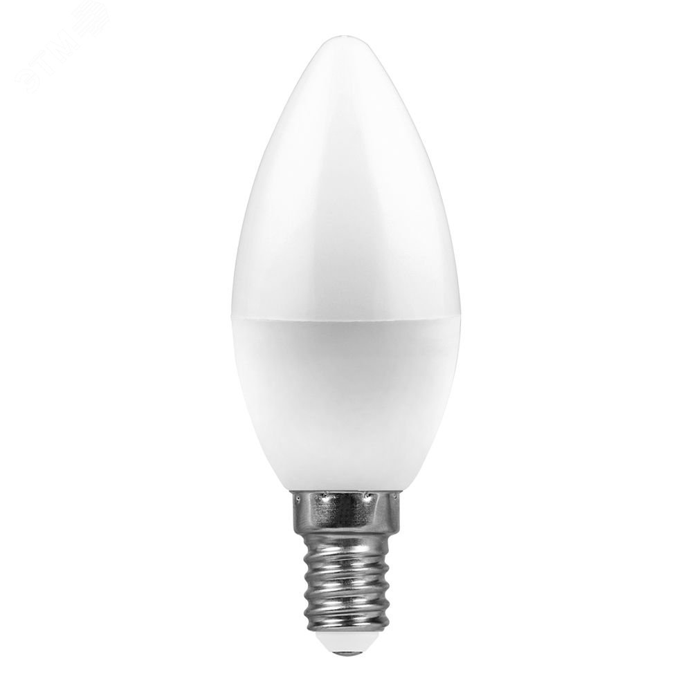 Лампа светодиодная LED 5вт Е14 теплый матовая свеча LB-72 FERON - превью 2