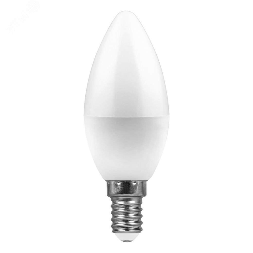 Лампа светодиодная LED 7вт E14 дневной матовая свеча LB-97 FERON - превью 2