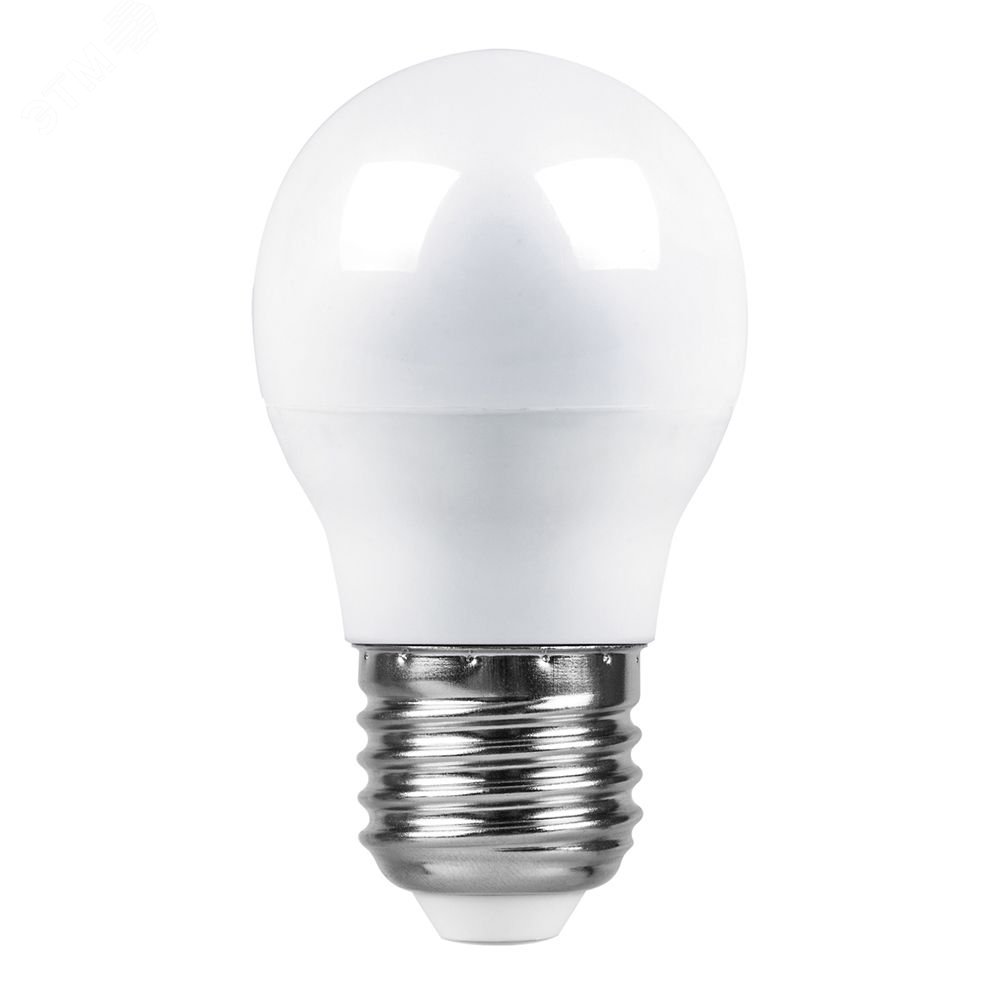 Лампа светодиодная LED 7вт Е27 белый шар LB-95 FERON - превью 2