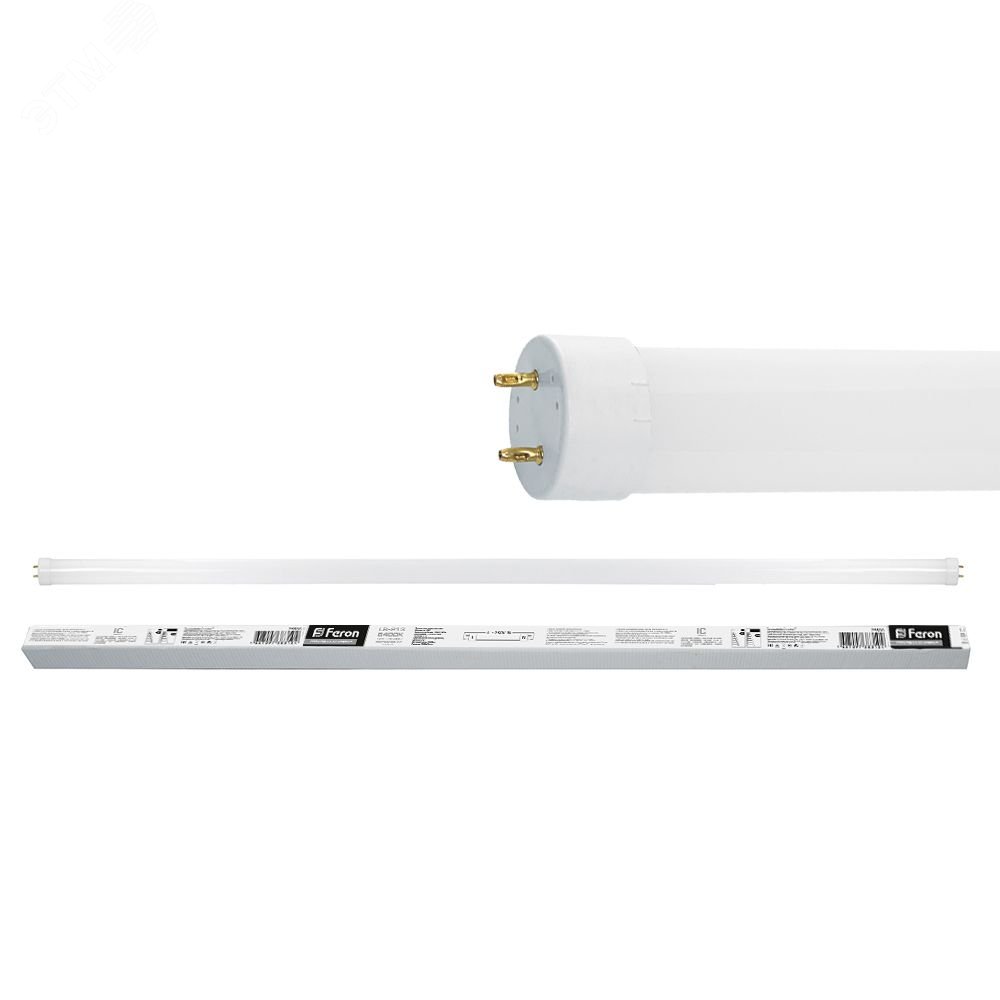 Лампа светодиодная LED 10вт G13 белый поворотный цоколь установка возможна после демонтажа ПРА LB-213 FERON - превью