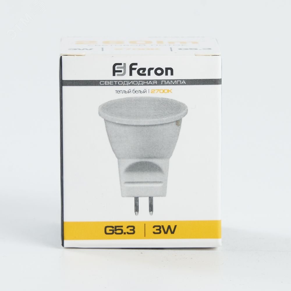 Лампа светодиодная LED 3вт 230в G5.3 MR11 теплый LB-271 6LED FERON - превью 4