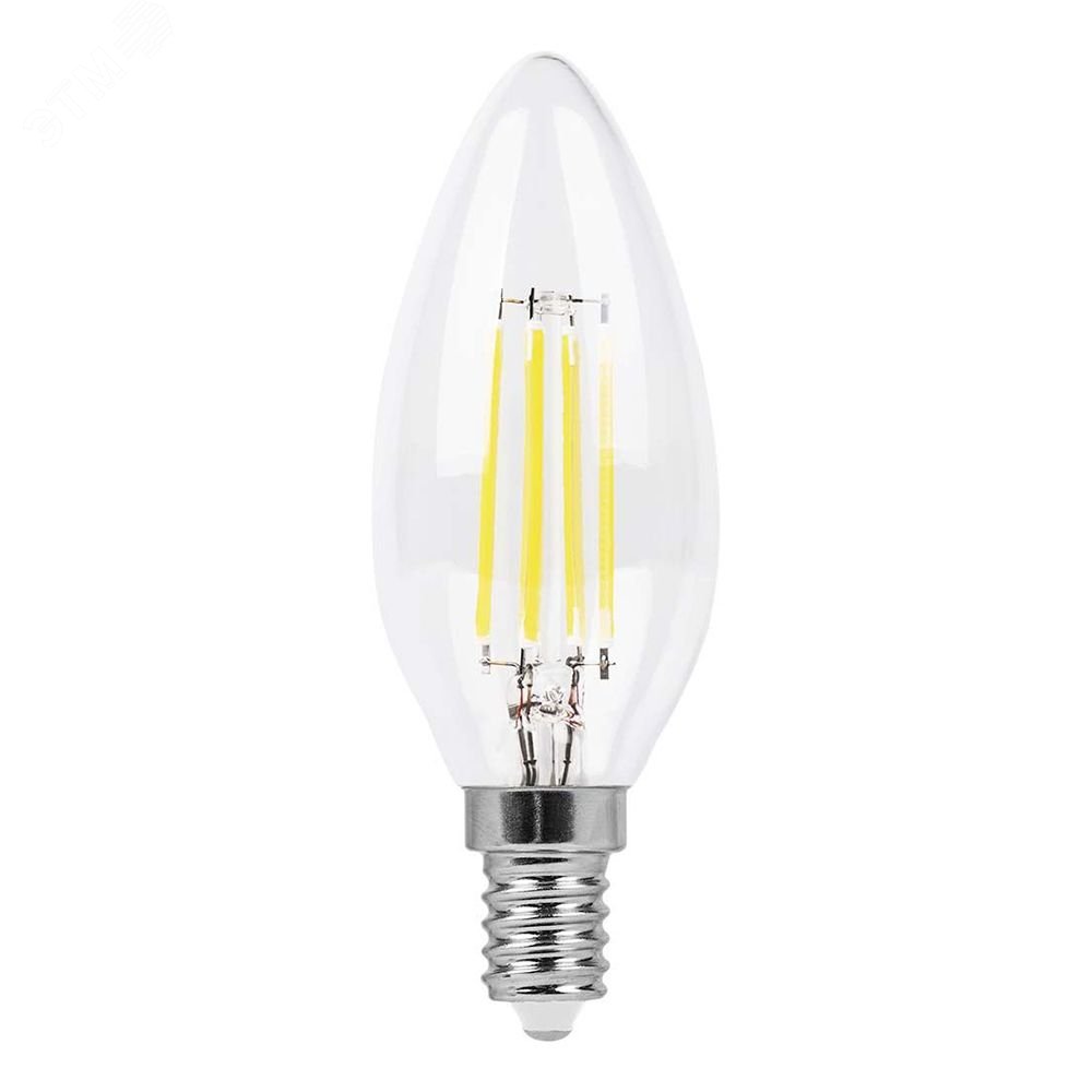 Лампа светодиодная LED 5вт Е14 теплый свеча FILAMENT LB-58 FERON - превью 2