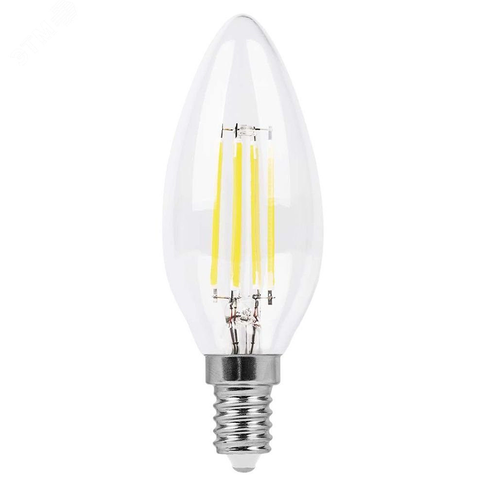 Лампа светодиодная LED 5вт Е14 белый свеча FILAMENT LB-58 FERON - превью 2