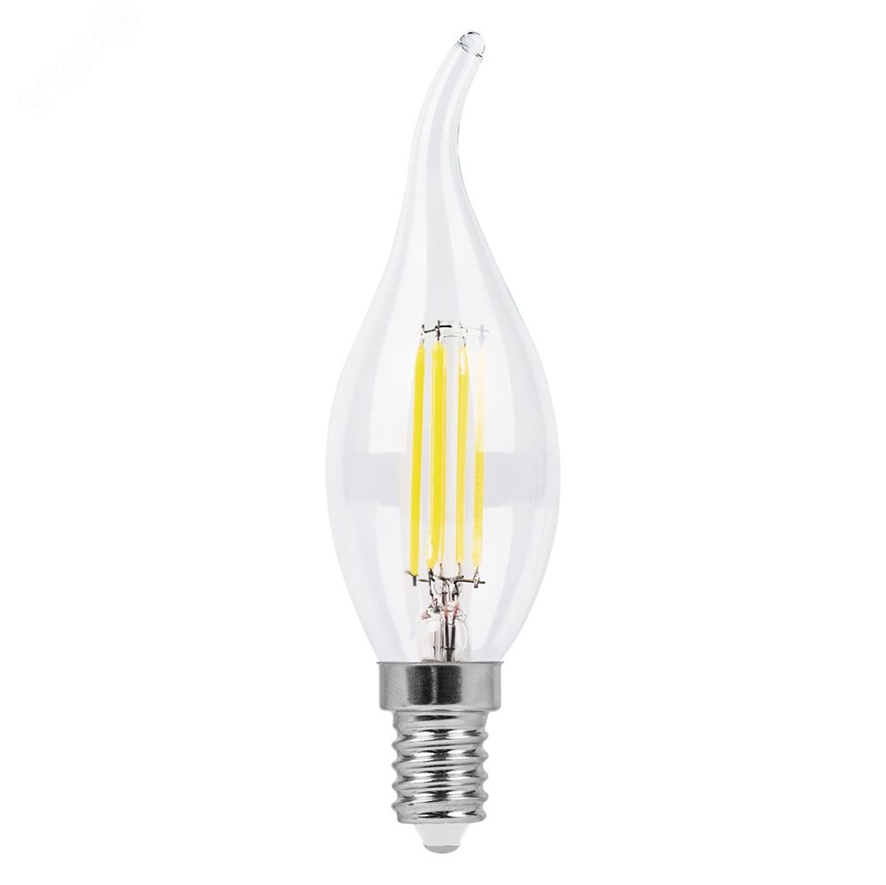 Лампа светодиодная LED 5вт Е14 белый свеча на ветру FILAMENT LB-59 FERON - превью 2