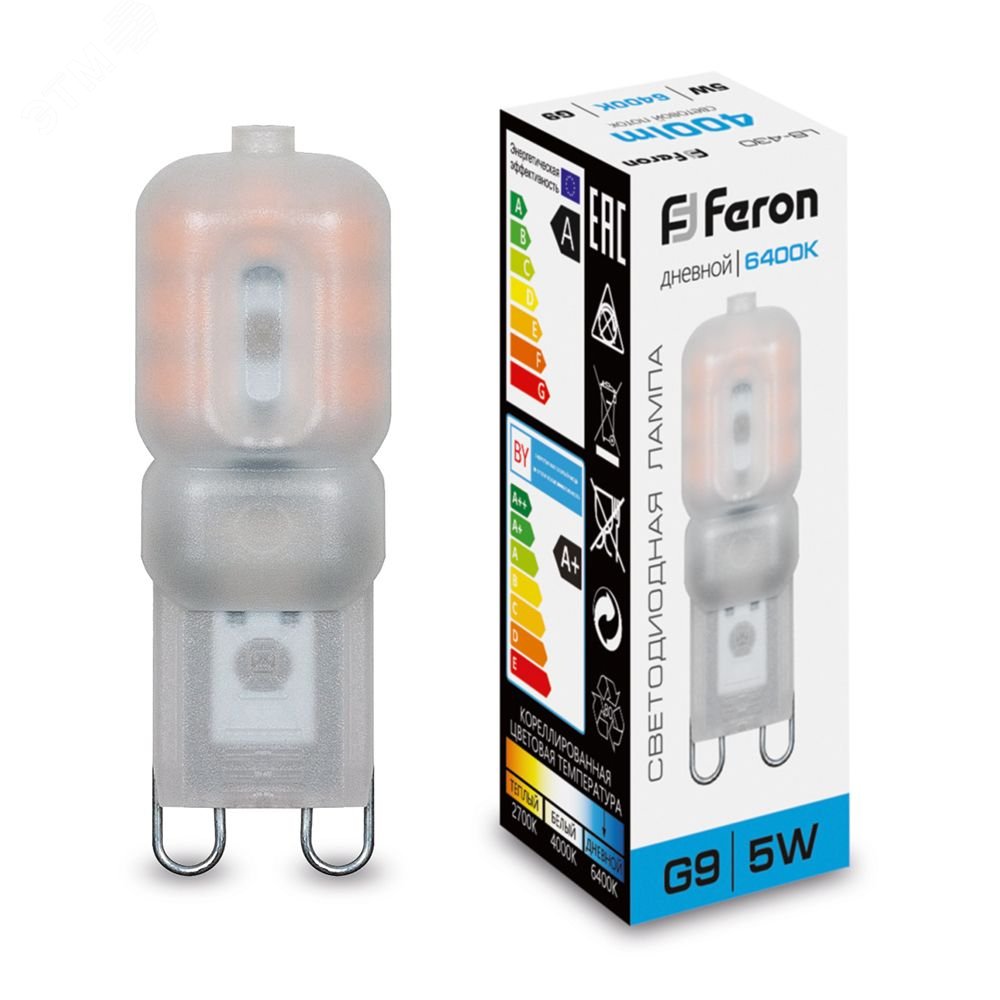 Изображение товара Лампа светодиодная LED 5Вт 230В G9 LB-430