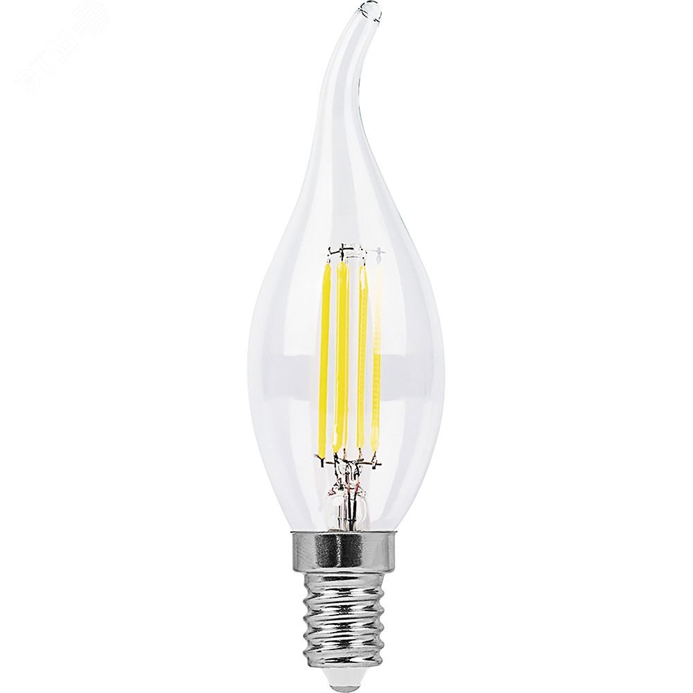 Лампа светодиодная LED 7вт Е14 теплый свеча на ветру FILAMENT LB-67 FERON - превью 2