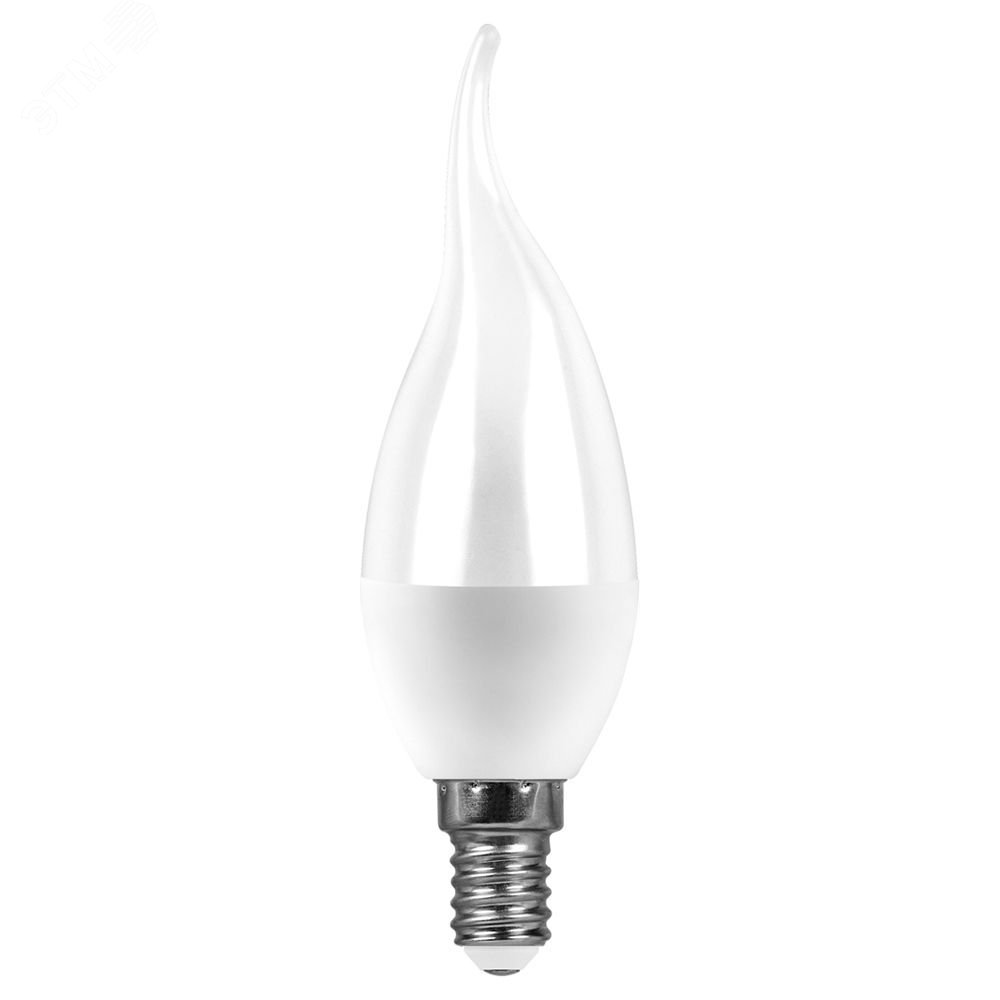 Лампа светодиодная LED 7вт Е14 теплый матовая свеча на ветру LB-97 FERON - превью 2