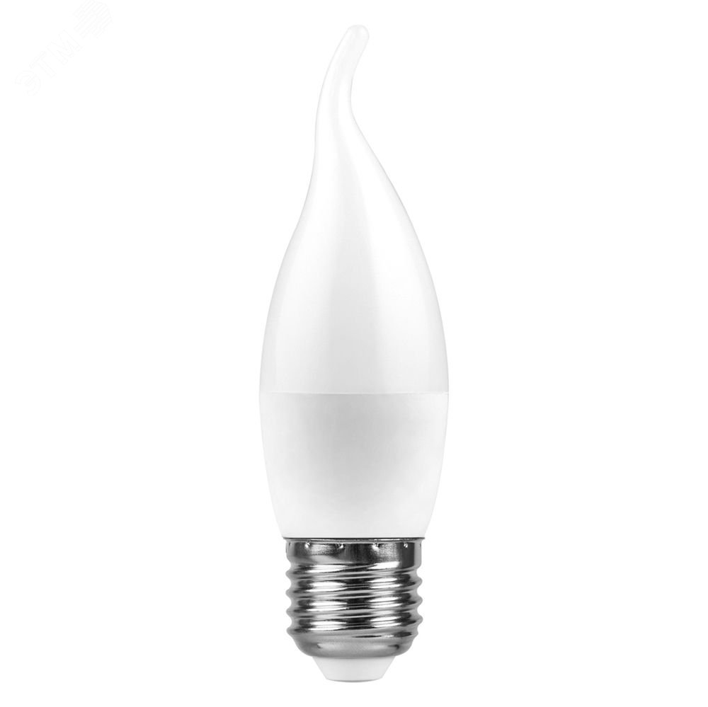 Лампа светодиодная LED 7вт Е27 теплый матовая свеча на ветру LB-97 FERON - превью 2