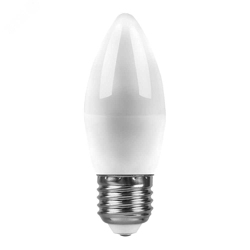 Лампа светодиодная LED 5вт Е27 теплый матовая свеча LB-72 FERON - превью 2