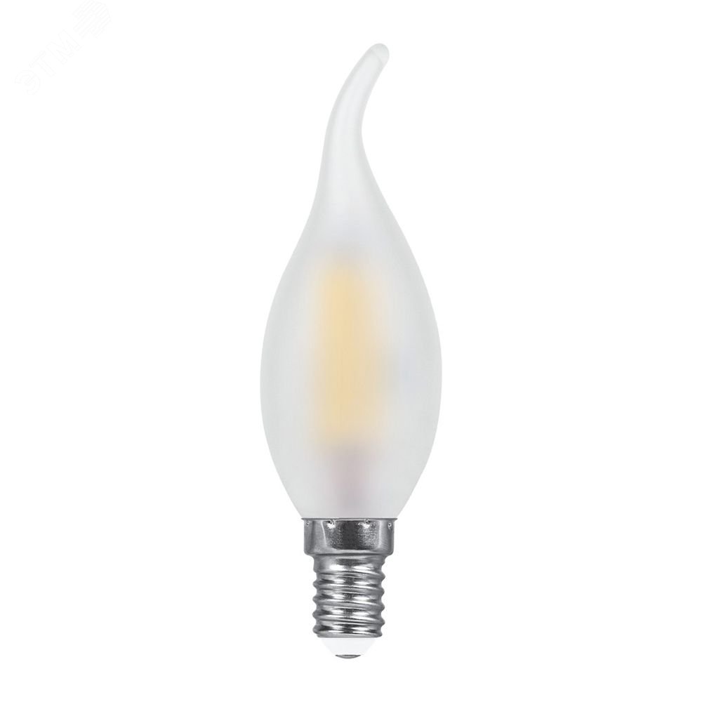 Лампа светодиодная LED 7вт Е14 теплый матовая свеча на ветру FILAMENT LB-67 FERON - превью 2