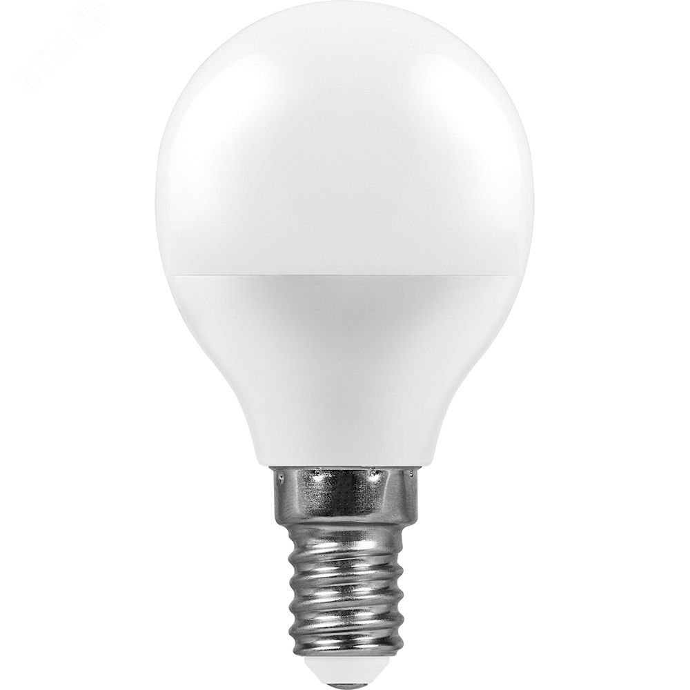 Лампа светодиодная LED 9вт Е14 белый матовый шар LB-550 FERON - превью 2
