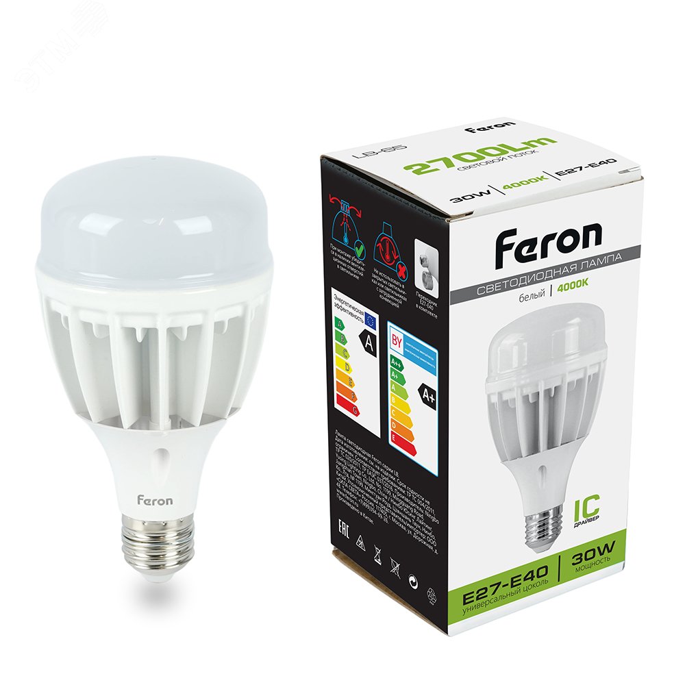 Изображение товара Светодиодная лампа 30вт E27 4000K белый для промышленного освещения