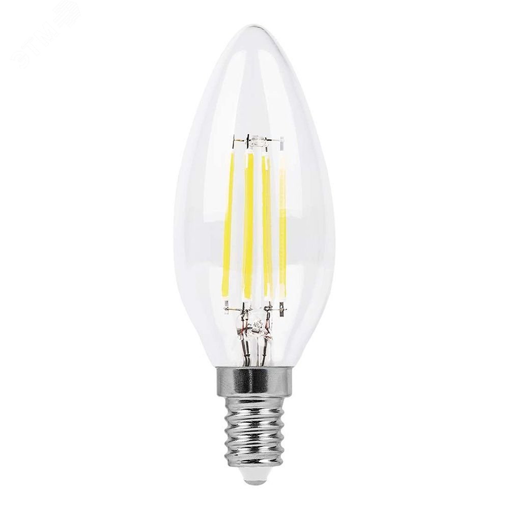 Лампа светодиодная LED 7вт Е14 белый свеча FILAMENT диммируемая LB-166 FERON - превью 2