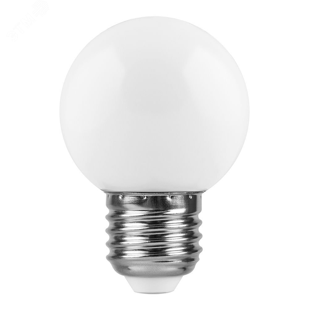 Лампа светодиодная LED 1вт Е27 белый 2700К (шар) LB-37 FERON - превью 2