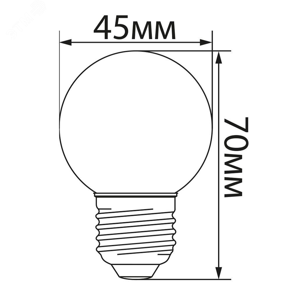Лампа светодиодная LED 1вт Е27 желтый (шар) LB-37 FERON - превью 7