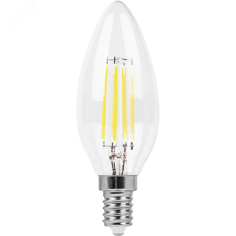 Лампа светодиодная LED 9вт Е14 теплый свеча FILAMENT LB-73 FERON - превью
