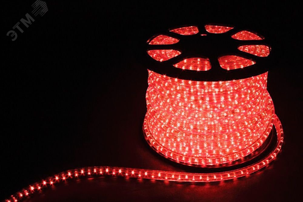 Дюралайт светодиодный LEDх36/м красный двухжильный кратно 2м бухта 100м LED-R FERON - превью