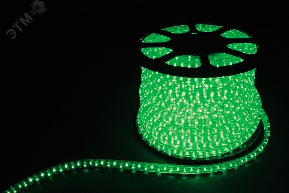 Дюралайт светодиодный LEDх72/м зеленый трехжильный кратно 2м бухта 50м LED-F FERON - превью