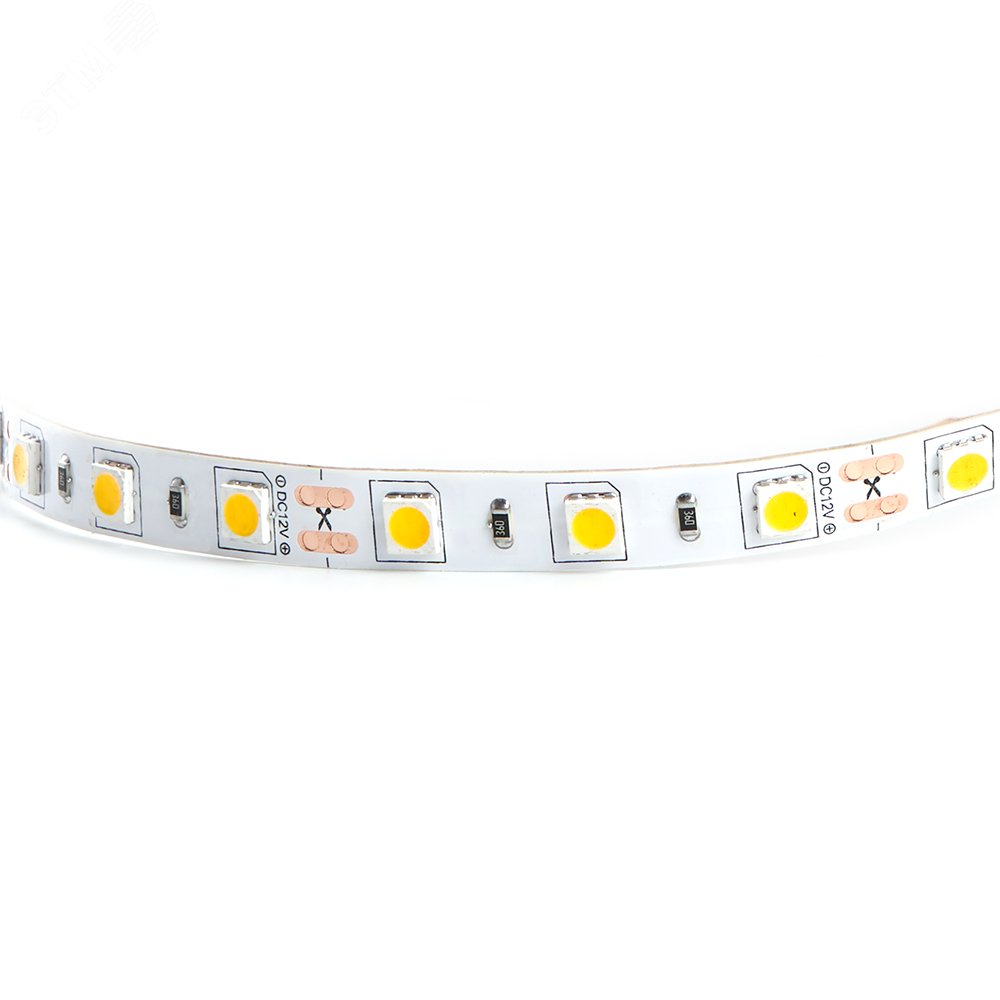 Лента светодиодная LEDх60/м 5м 14.4w/m 12в тепло-белый/на белом основании LS606 теп-бел. FERON - превью 3