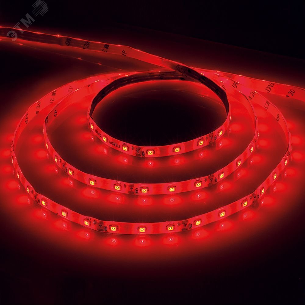 Лента светодиодная LEDх60/м 5м 4.8w/m 12в красный LS603 красный FERON - превью
