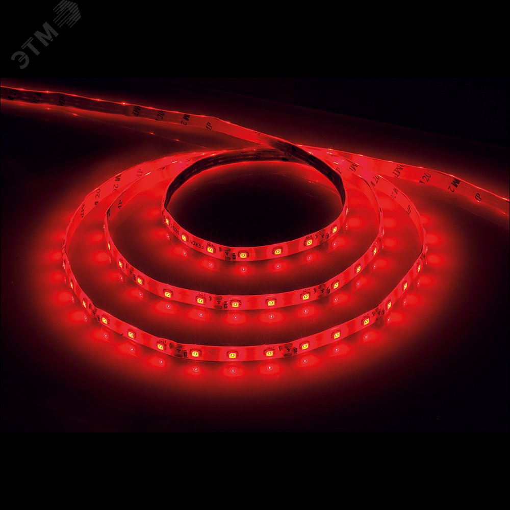 Лента светодиодная LEDх60/м 5м 4.8w/m 12в IP65 красный LS604 красный FERON - превью 2