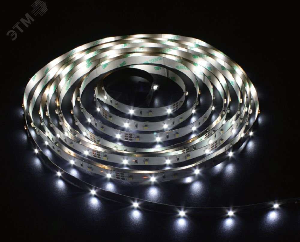 Изображение товара Лента светодиодная 12В 9.6Вт IP65 cold white 120led/m 5м Feron LS613