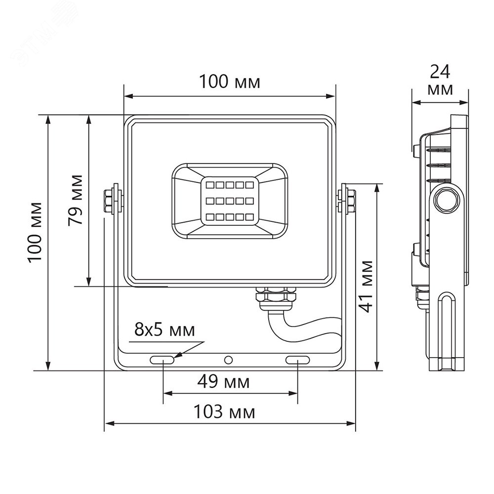 Прожектор светодиодный ДО-20w 6400К 1900Лм IP65 черный LL-919 FERON - превью 3